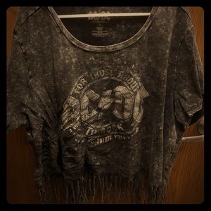 AC/DC Fringe Acid Wash Tee (Closet Cleanout!)
